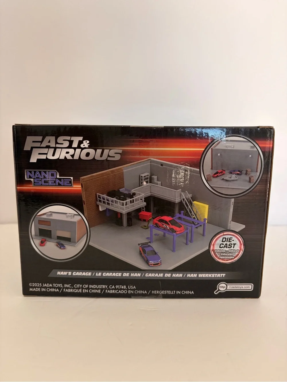 Fast & Furious Nano Scene - Han's Garage Playset (Gray/Red)